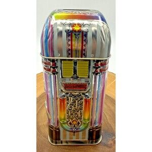 Vintage Churchhill's Metallic Juke Box Coin Tin Bank  2000 Futuristic Robot